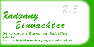 radvany einvachter business card